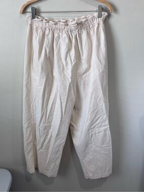 Splash Comfy Casual Wear 100% Cotton Paperbag Pants | Cream / Off-White | Size M